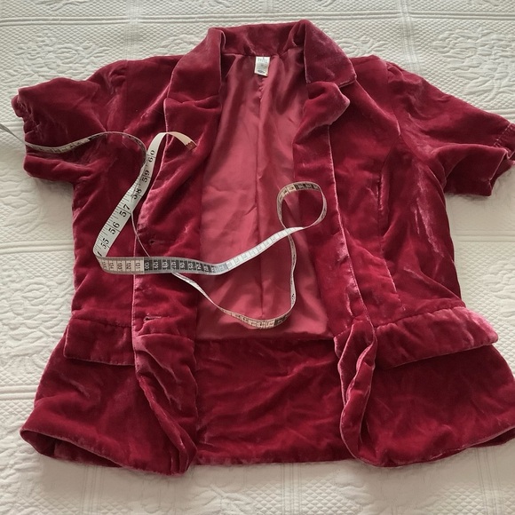 Old Navy Women's Vintage Velvet Blazer in Rich Burgundy M - Picture 7 of 7